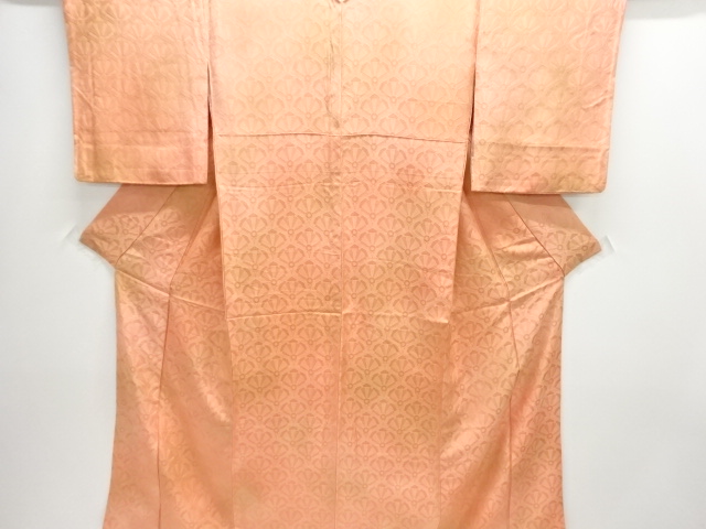 源氏車青海波模様織出し付け下げ色無地着物